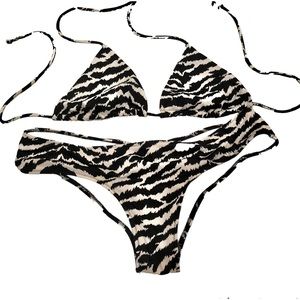 Victoria Secret bikini in black and white zebra print